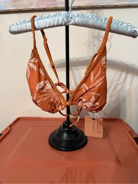 Shade & Shore Orange Printed Bikini Top
